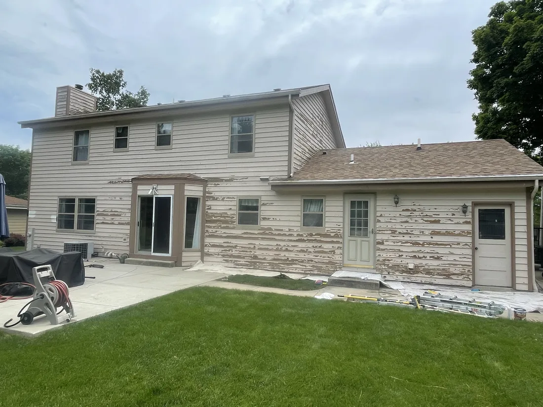 Exterior before painting and cleanup