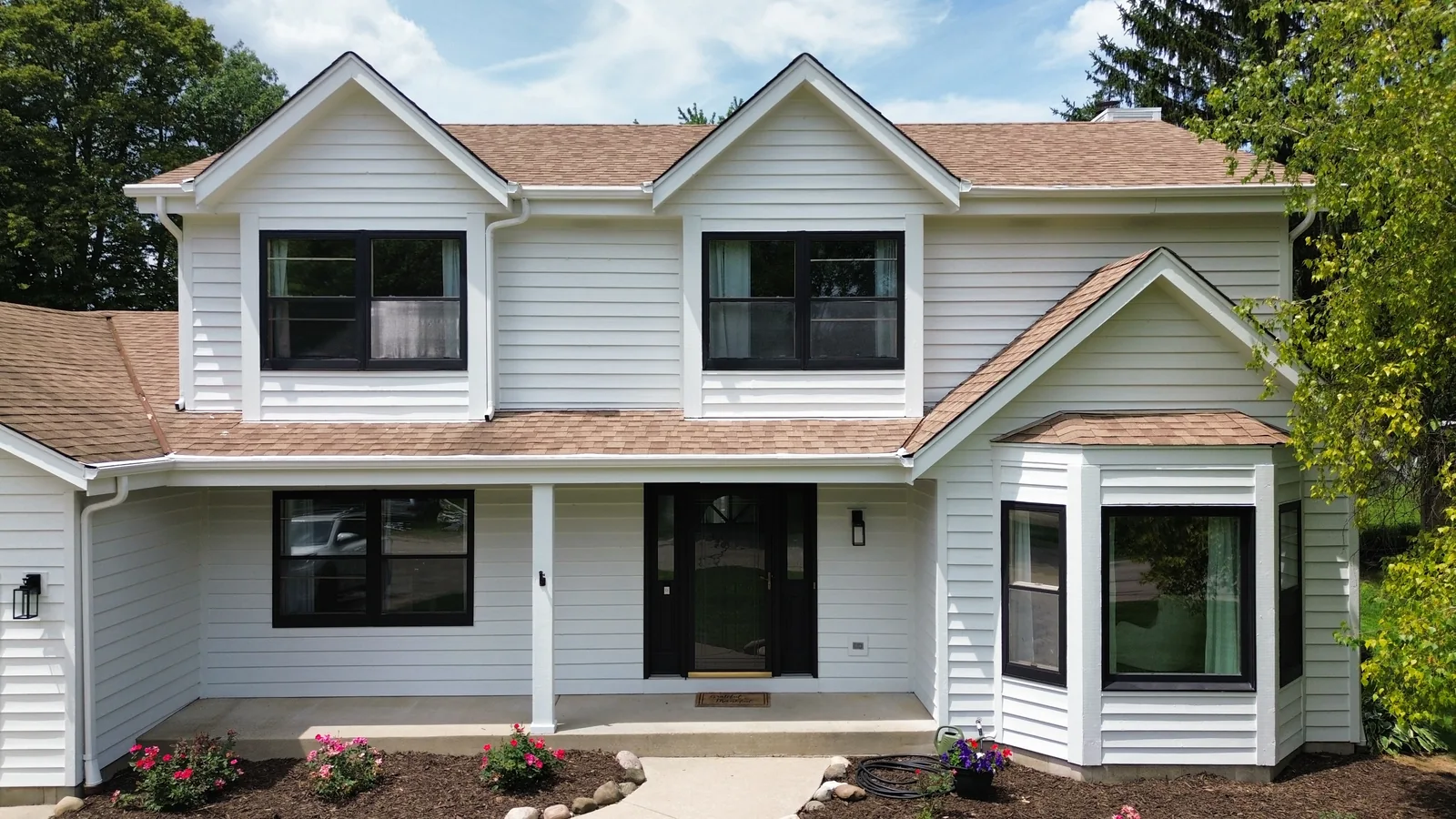 Exterior refresh after painting from aerial view