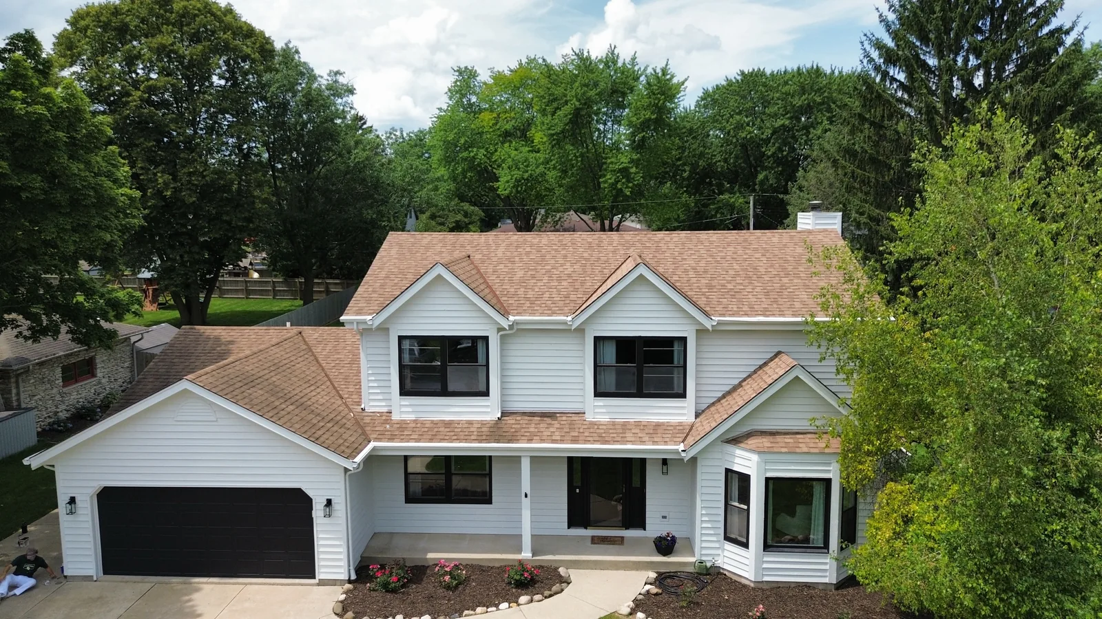 Finished exterior refresh from wide aerial view