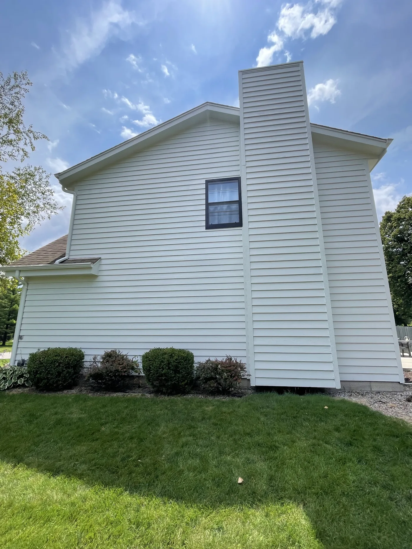 Finished chimney side exterior after repaint